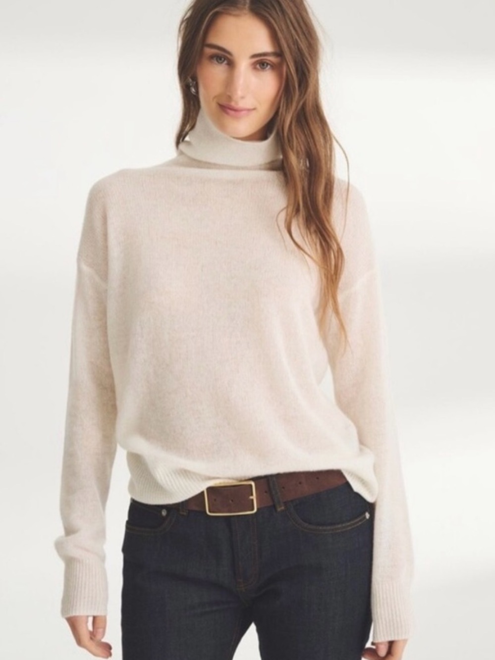 NAADAM Silk/Cashmere Turtleneck Sweater • SM